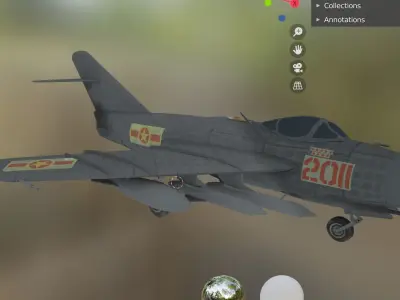 mig 17 jet Low-poly 3D model