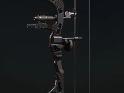 Compound Bow Low-poly 3D model