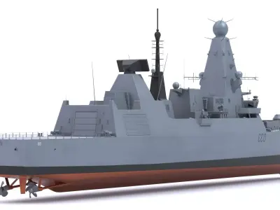 Type 45 Daring-Class Air-Defence Destroyer 3D model