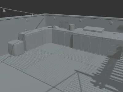 Roof Top Terrace Low-poly 3D model