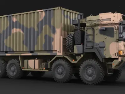 MAN HX77 armor container truck 3D model