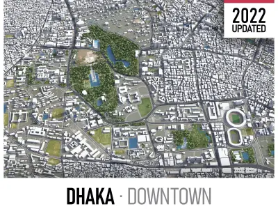 Dhaka Low-poly 3D model
