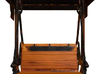 Rusty Corrugated Metal Garden Swing 3D model