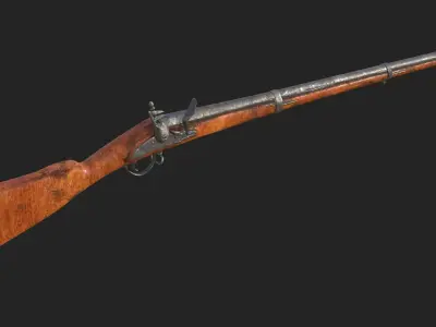 old shotgun Low-poly 3D model