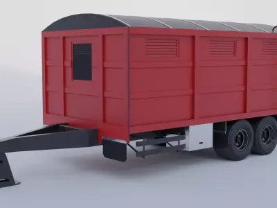 Agricultural Trailer Low-poly 3D model