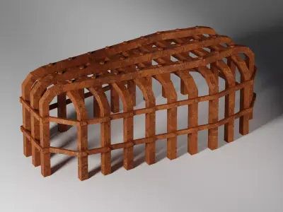 Metal tomb Low-poly 3D model