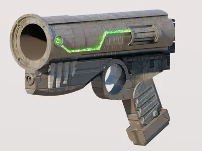 The Future of Firepower - The Sci-Fi Pistol 3D Model Low-poly 3D model