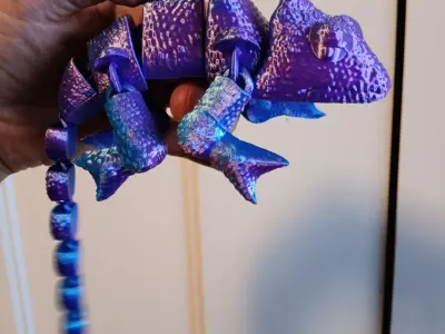 Chameleon - flexi fidget toy - print in place 3D print model