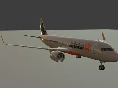 Jetstar airbus a320neo 3D Model Low-poly 3D model