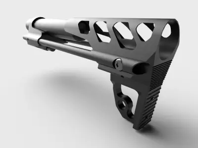 Odin Works Close Quarters PDW Rifle Stock Low-poly 3D model