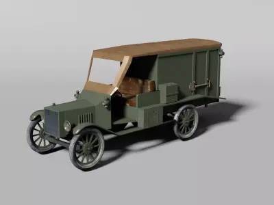 WW1 ambulance vehicle 3D model