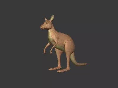 Cartoon kangaroo Free low-poly 3D model