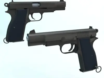 9mm Browning Pistol 3D model