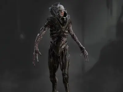 Artificial Cyborg Low-poly 3D model