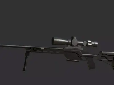 Sniper Riffle Satevari MSWP Free low-poly 3D model