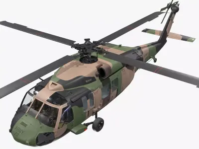 UH-60 Black Hawk Australian Army Basic Animation Low-poly 3D model