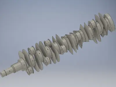 Crankshaft 10 Transverse 3D model