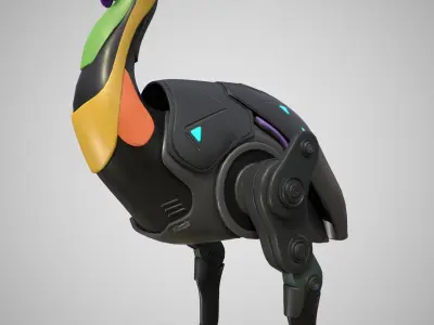 chicken robot Free low-poly 3D model
