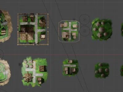 Native American Settlements Low-poly 3D model