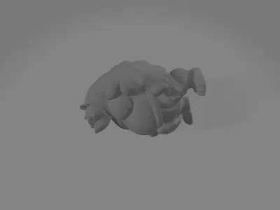 Sumo Bear Strong AND Playful Wrestling Sculpture 3D model
