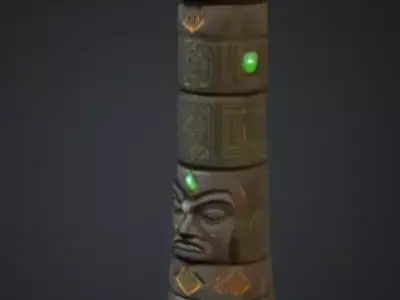 Emerald Totem Low-poly 3D model