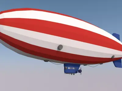 Zeppelin Airship Low-poly 3D model