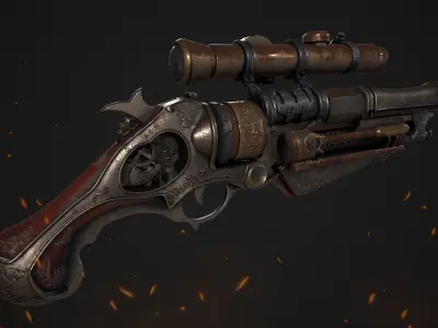 Gun low poly 3d model sniper rifle from star wars force awakens 3D model