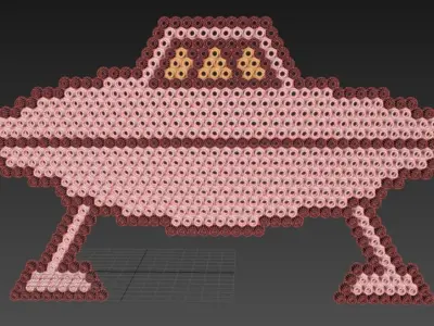 UFO Perler Beads 3D model