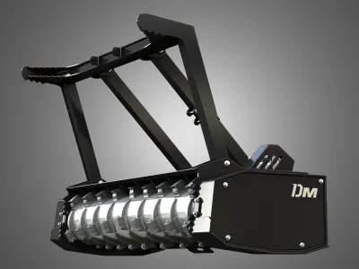 Drum Mulcher Compact Track - Skid Steer Loader Attachment 3D model