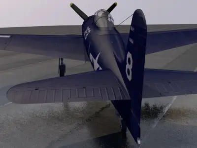 Grumman F8F-1 Bearcat 3D model
