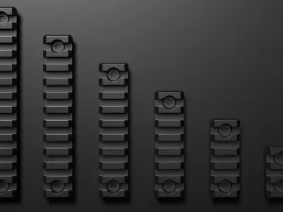 Modular Picatinny Rail Pack  6 Sizes   Low-poly 3D model