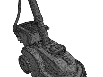 Industrial Floor Scrubber Cleaning Machine Low-poly 3D model
