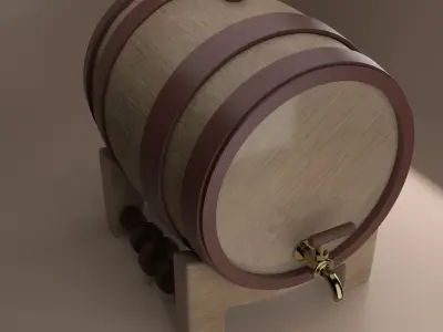 barril wooden barrel Free 3D model