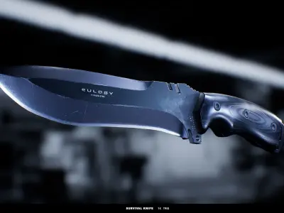 Survival Knife - PBR 3D model Low-poly 3D model