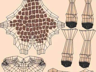 Cartoon Giraffe Low-poly 3D model