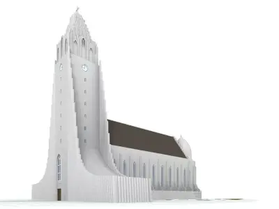 Hallgrimskirkja Reykjavik Iceland 3D model