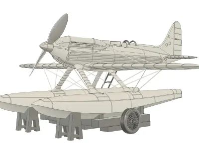 Supermarine S6B 1-144 scale 3D print model