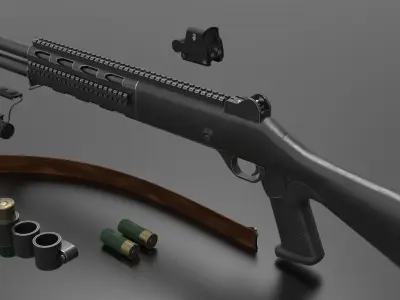 Shotgun 90  Fps - Tps  Low-poly 3D model