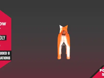 Yellow Cat Low-poly 3D model