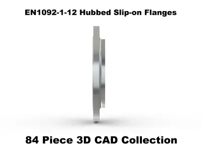 EN1092-1-12 Hubbed Slip-on Flanges 3D model