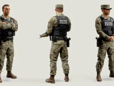 US Military Police Soldier 3D model