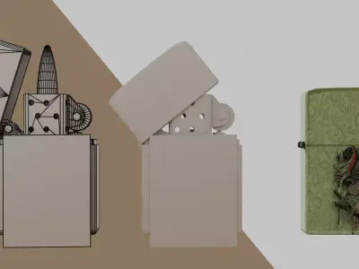 Zippo lighter model Low-poly 3D model