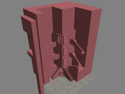 Pink Stairs 3D model