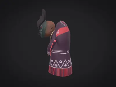 character design is based on Thai ghost bird Low-poly 3D model