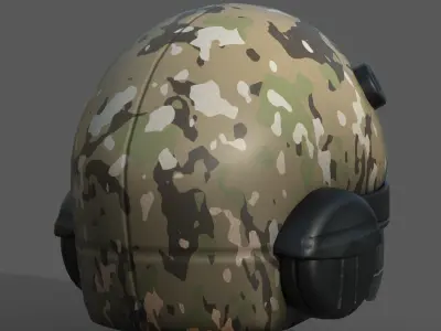 Helmet scifi fantasy futuristic military combat Low-poly 3D model