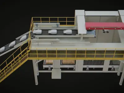 Palettizer Industrial Machine Low-poly 3D model