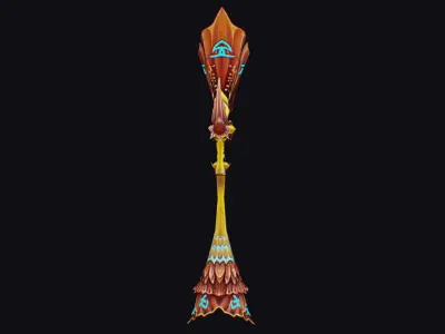 Magic Wand Rod Stick Fairy Staff Scepter Inventory Item Ritual Low-poly 3D model