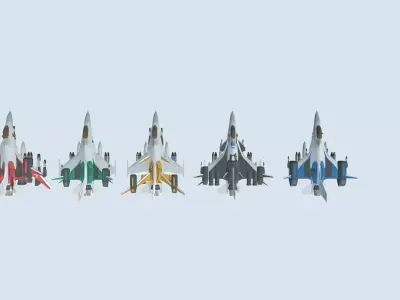 fighter jets Low-poly 3D model