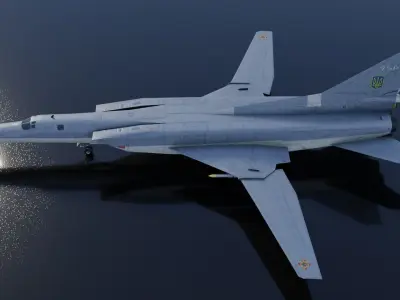 Tupolev Tu-22M3 Backfire Low-poly 3D model