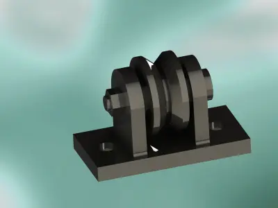 Pully door latch Free 3D model